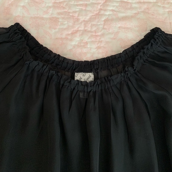 Blouse & Tank Top Set 2 PCS Tie Front Shell Ruffle Black D Signed Disney Girl XL - Picture 6 of 16